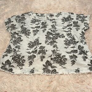 Liz Claiborne Floral Linen Women's Top
